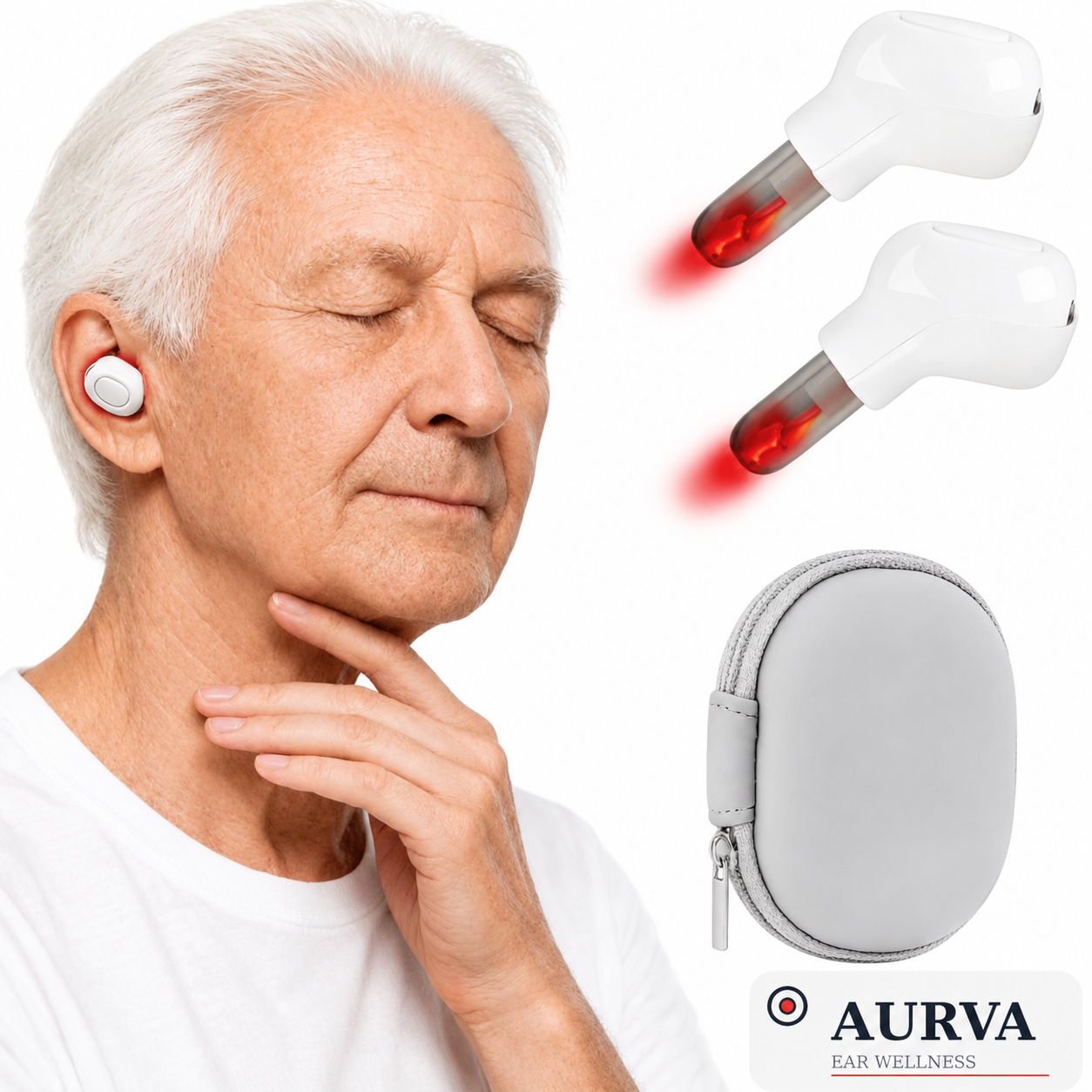 Aurva Tinnitus Relief Red Light Therapy Device