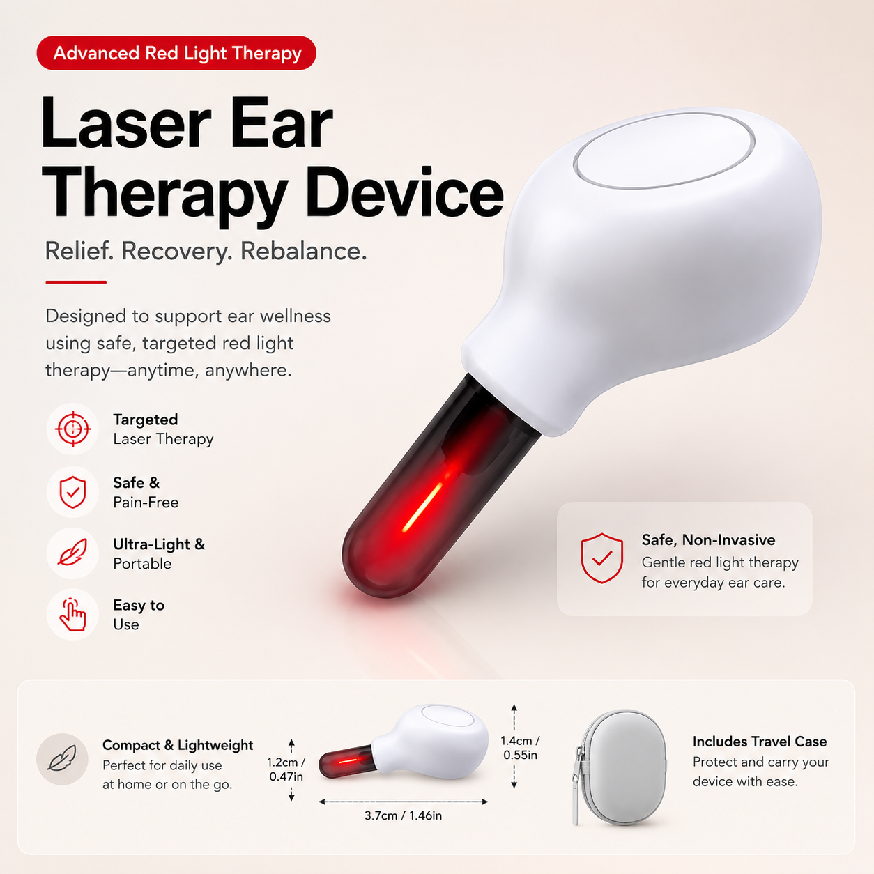 Aurva Tinnitus Relief Red Light Therapy Device